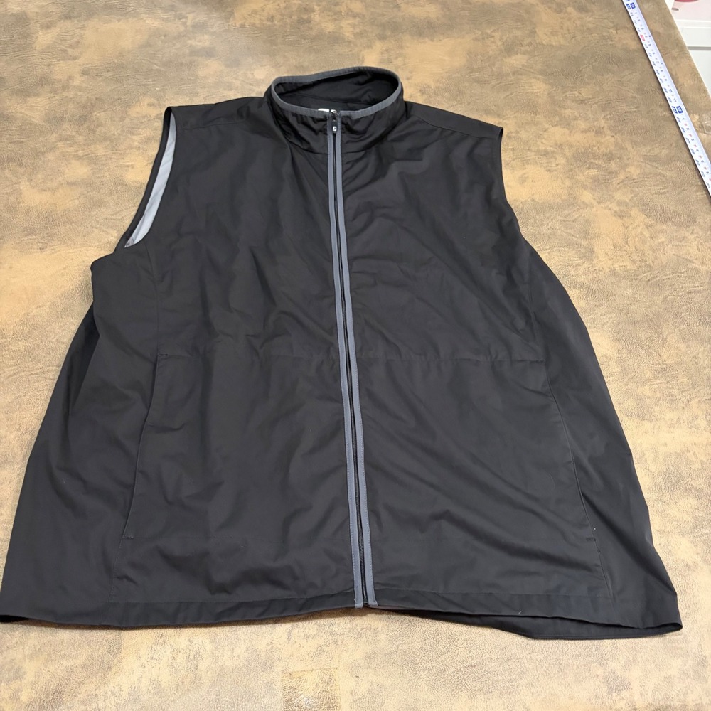 FootJoy Golf Vest Mens 2XL Black Full Zip Lightweight Performance 25274